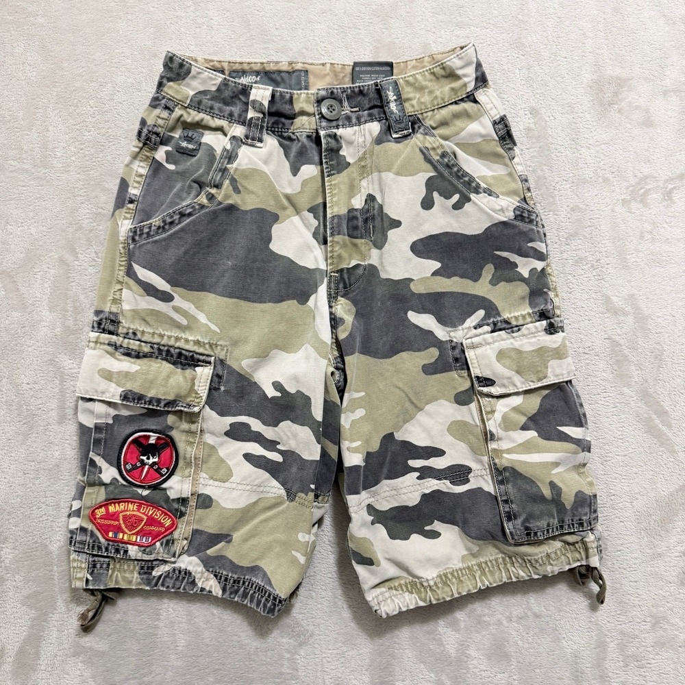 VTG JNCO Cargo Shorts 85 Youth 14 Camouflage Baggy Marine Y2K Skater Streetwear